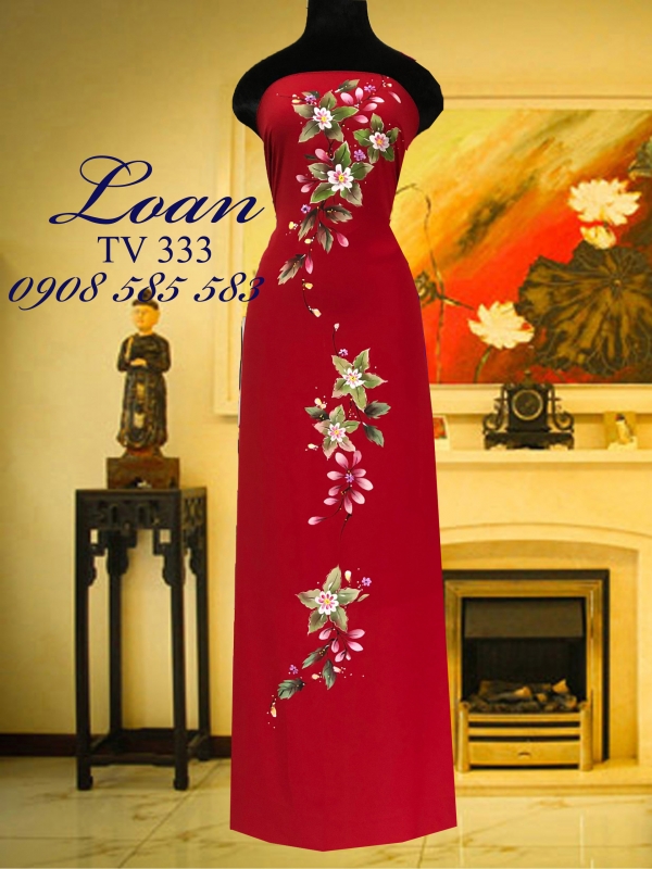 Áo dài vẽ hoa dây