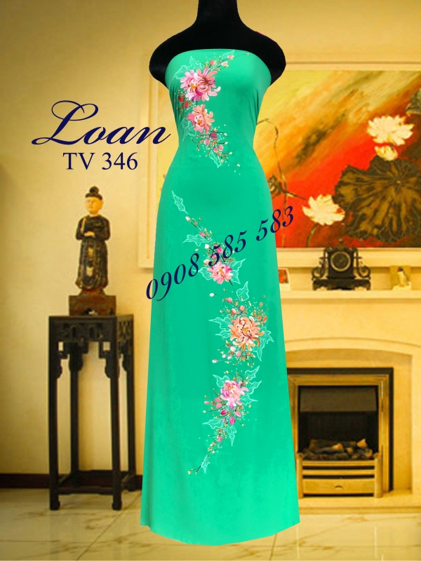 Áo dài vẽ hoa dây