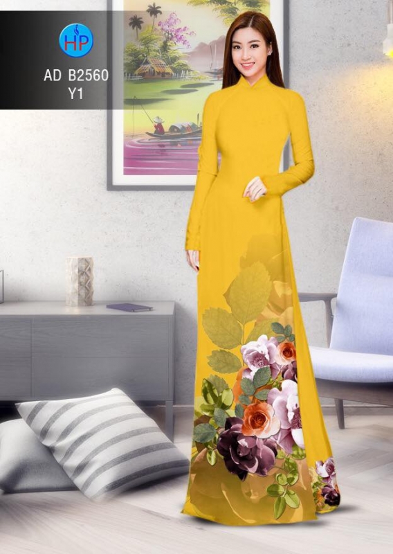 Vải áo dài hoa 3D