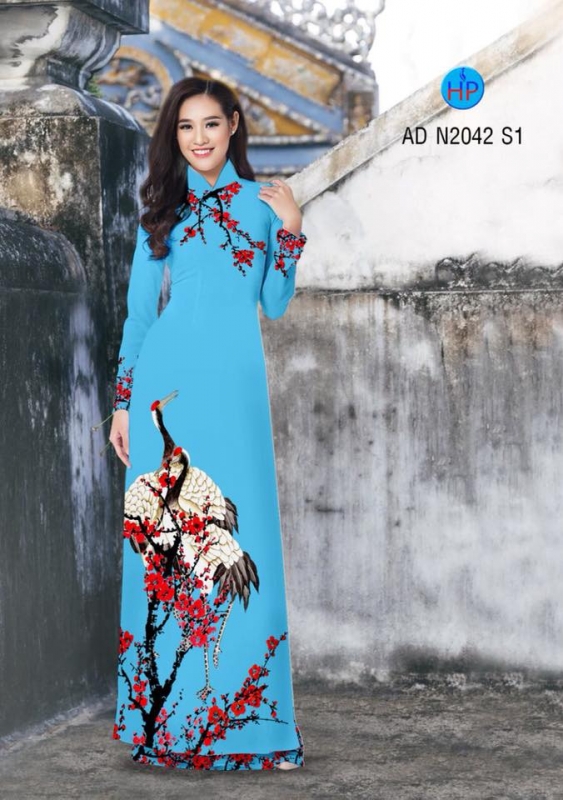 Vải áo dài chim Hạc