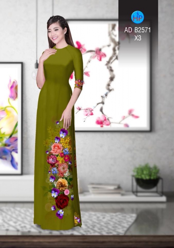 Vải áo dài hoa dây