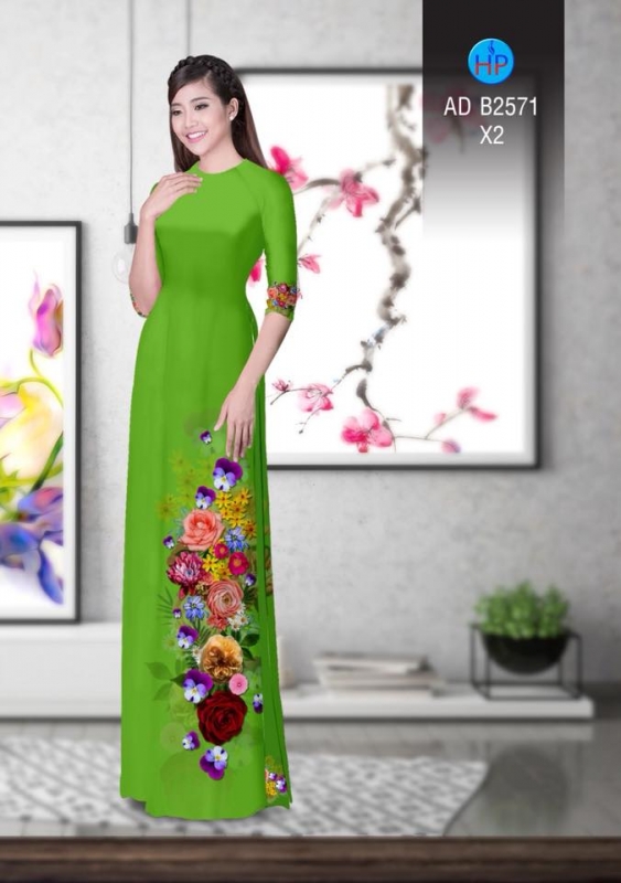 Vải áo dài hoa dây