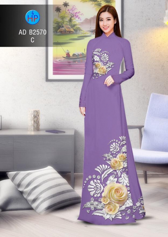 Vải áo dài hoa Hồng trắng