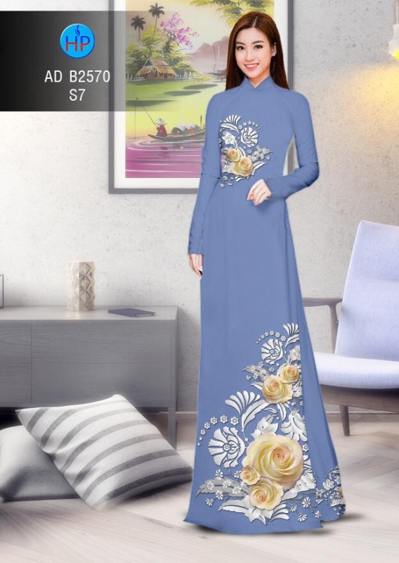 Vải áo dài hoa Hồng trắng