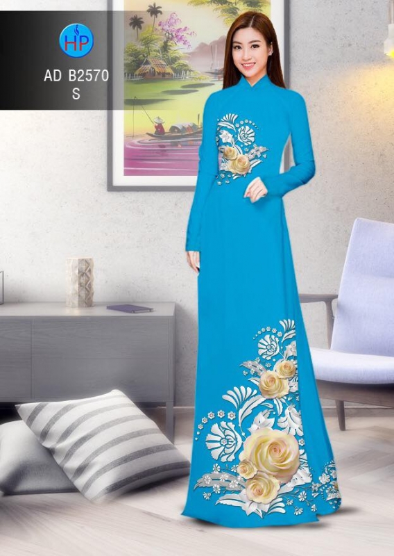 Vải áo dài hoa Hồng trắng