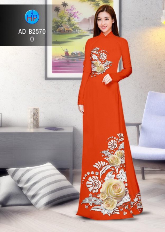 Vải áo dài hoa Hồng trắng