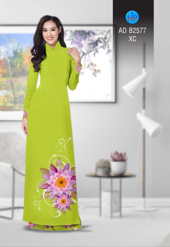 Vải áo dài hoa Sen Vải áo dài hoa Sen