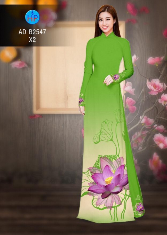 Vải áo dài hoa Sen