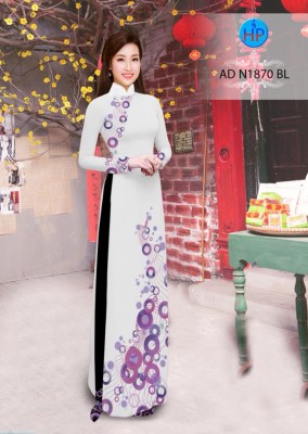 Vải áo dài hoa văn tròn-DT 4485