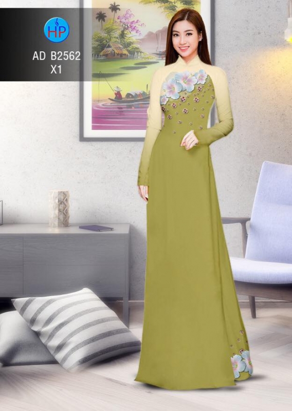 Vải áo dài hoa 3D Vải áo dài hoa 3D