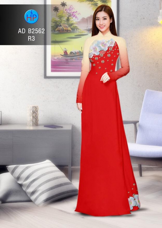Vải áo dài hoa 3D Vải áo dài hoa 3D