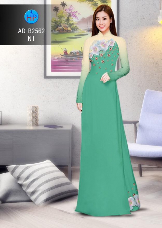 Vải áo dài hoa 3D Vải áo dài hoa 3D
