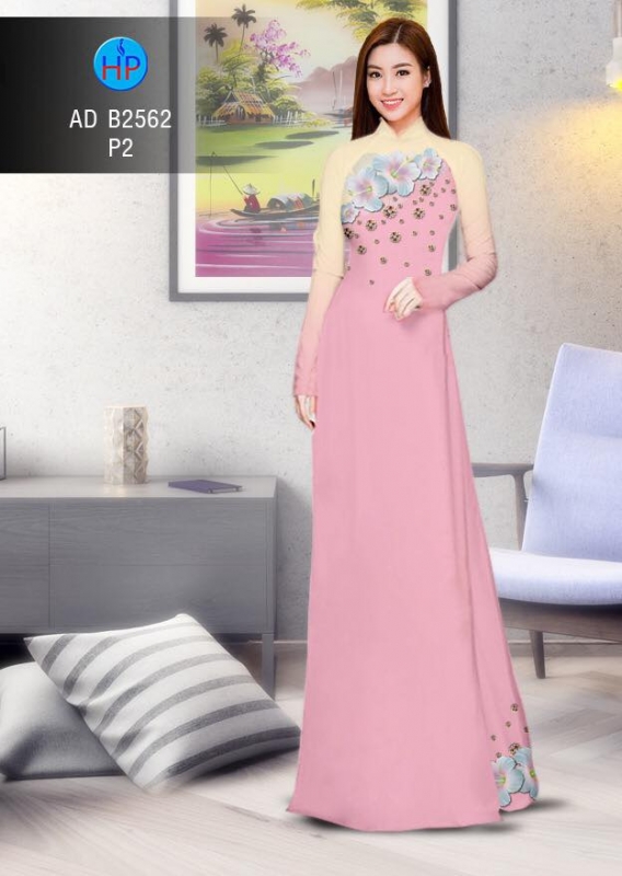 Vải áo dài hoa 3D Vải áo dài hoa 3D