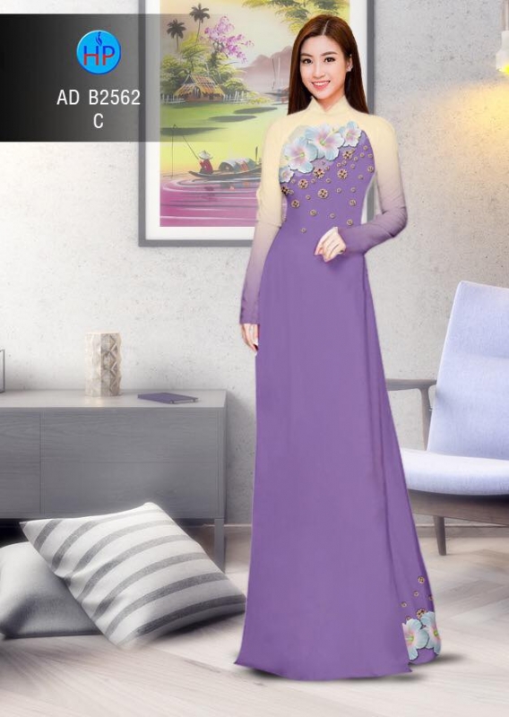 Vải áo dài hoa 3D Vải áo dài hoa 3D