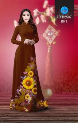 Vải áo dài hoa Hướng Dương-DT 4488