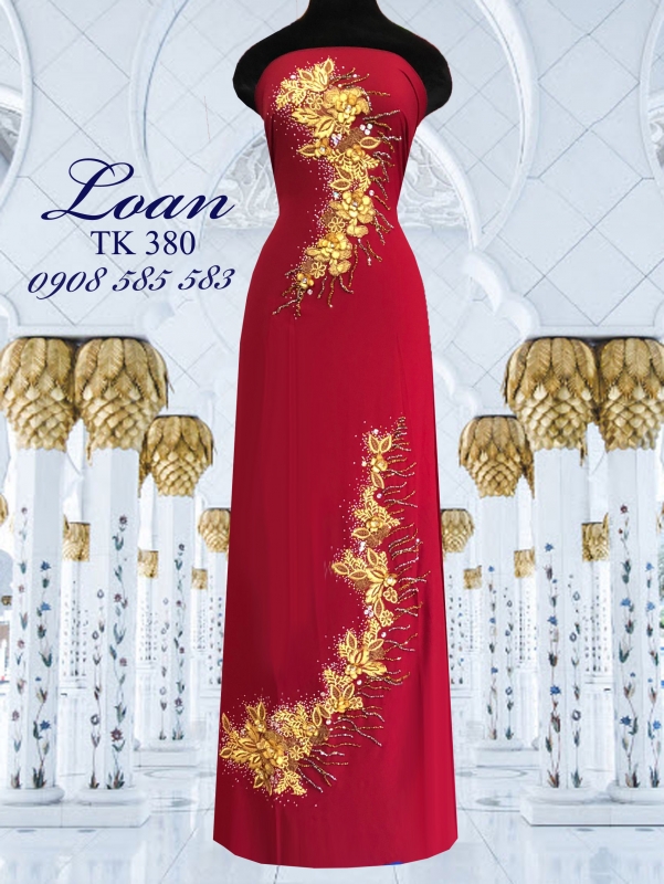 Vải áo dài kết hoa dây