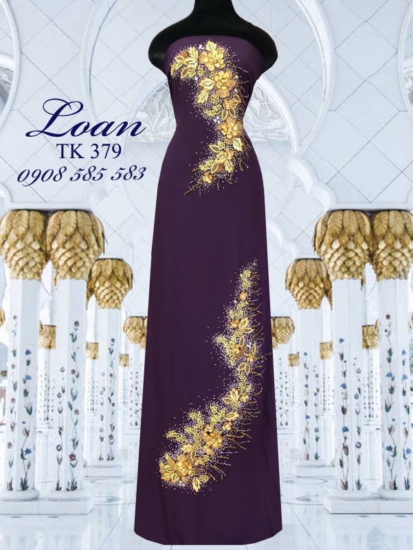 Vải áo dài kết hoa dây