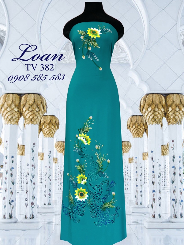 Vải áo dài vẽ kim tuyến