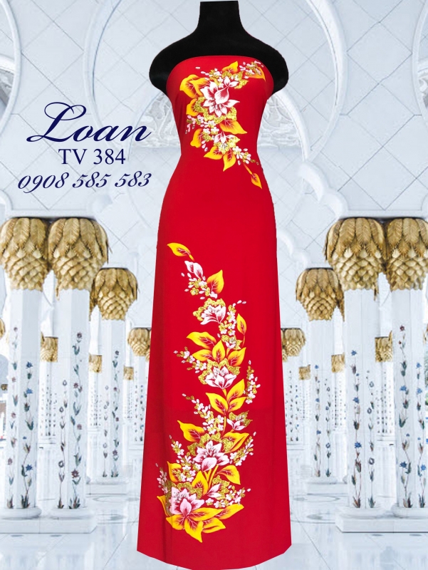 Vải áo dài vẽ kim tuyến