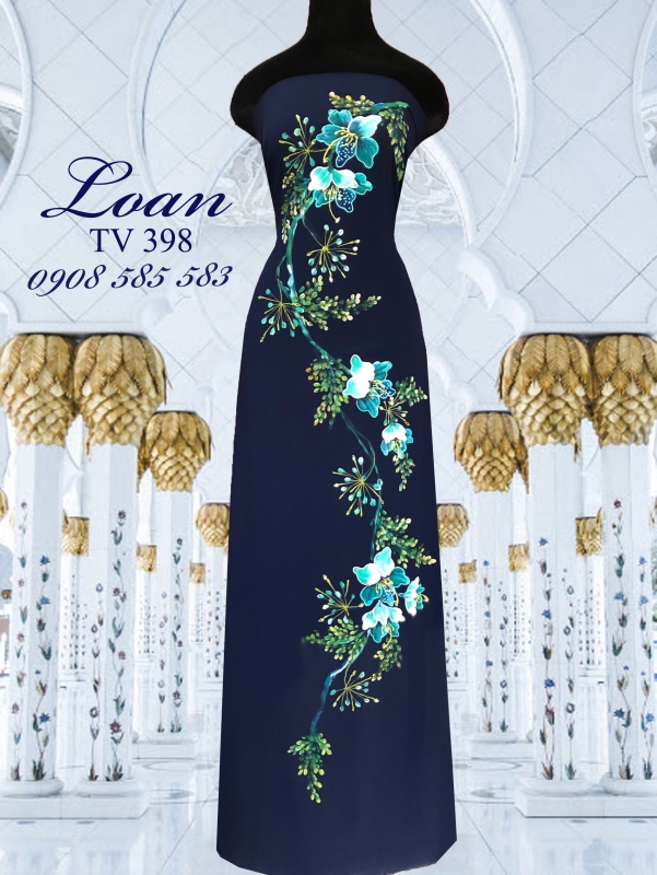 Vải áo dài vẽ sơn mài