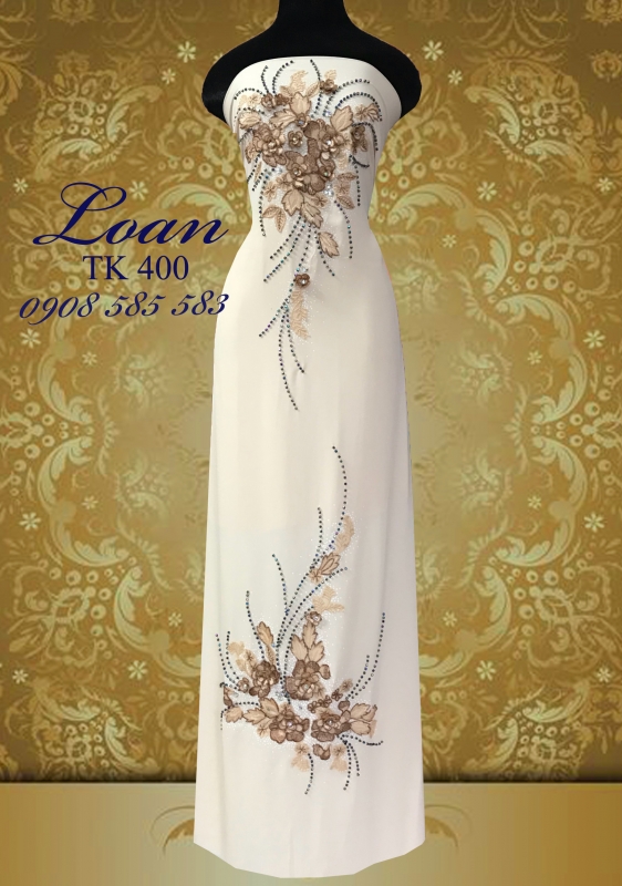 Vải áo dài kết hoa