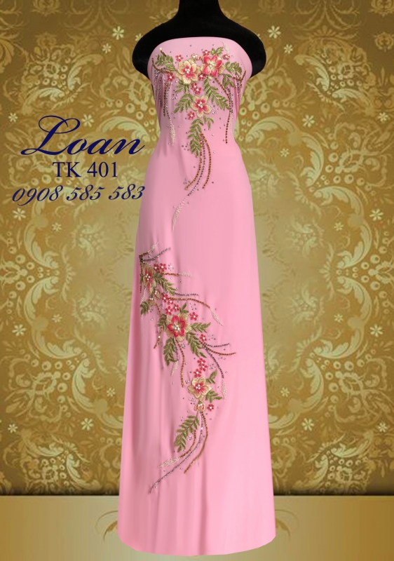 Vải áo dài kết hoa