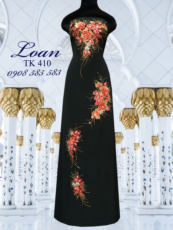 Vải áo dài kết hoa