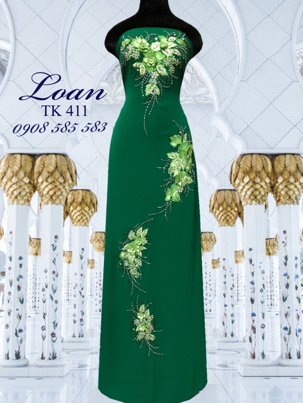 Vải áo dài kết hoa