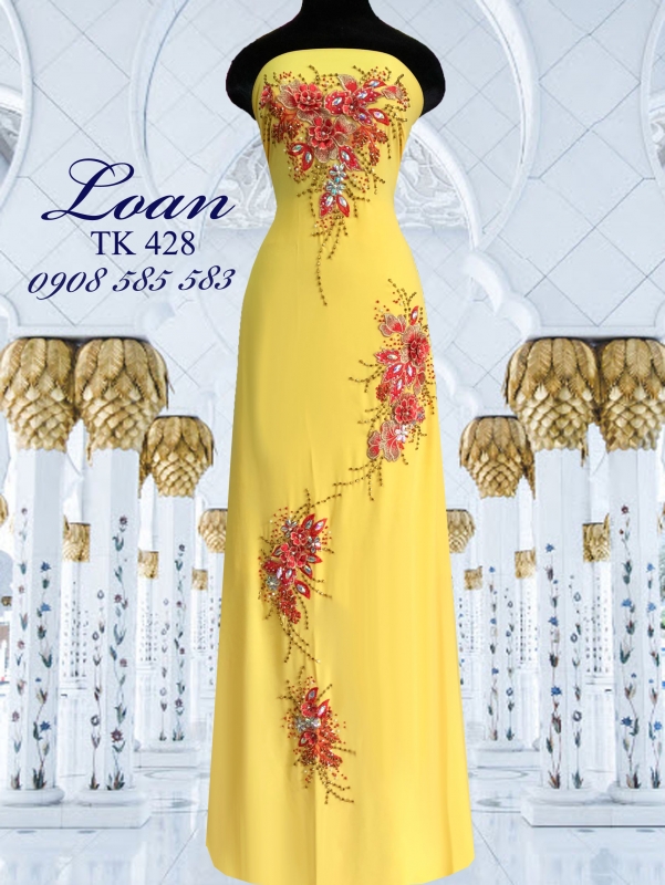 Vải áo dài kết hoa