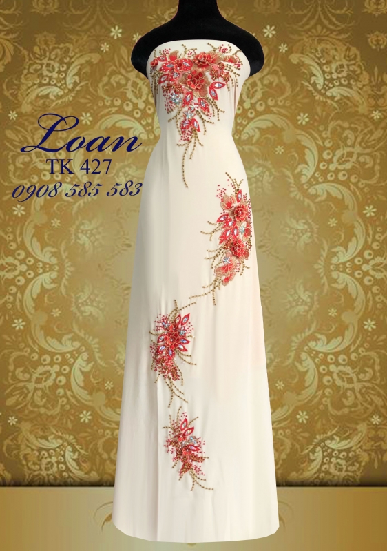 Vải áo dài kết hoa