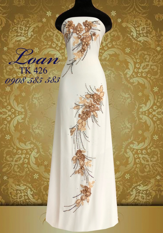 Vải áo dài kết hoa