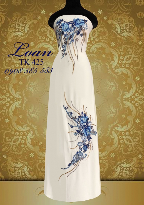 Vải áo dài kết hoa