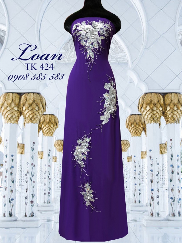 Vải áo dài kết hoa