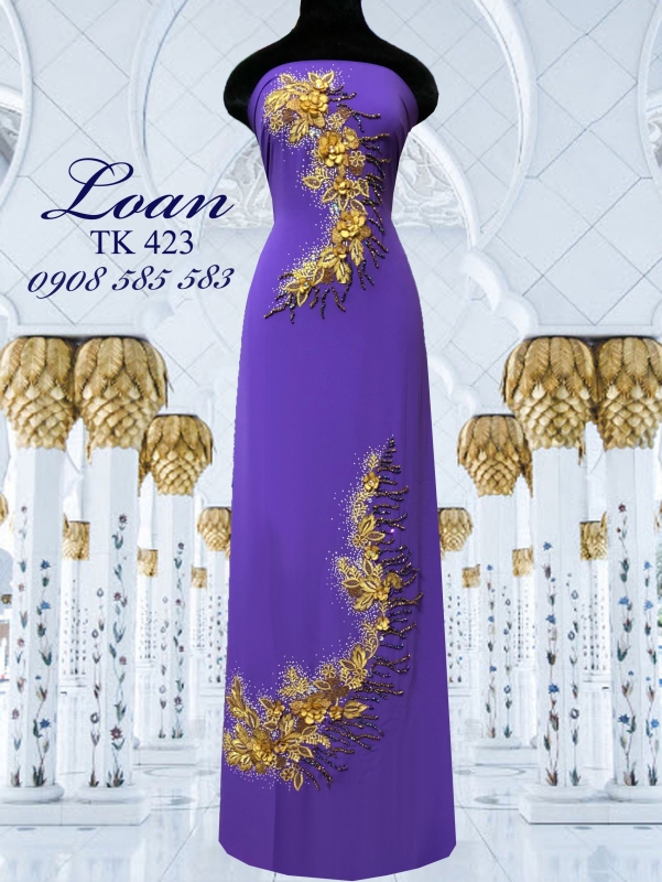 Vải áo dài kết hoa