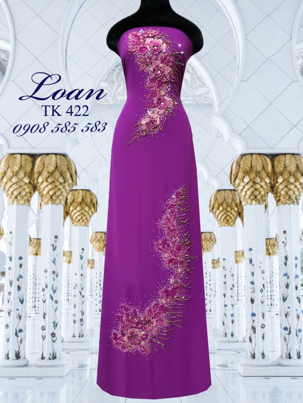 Vải áo dài kết hoa