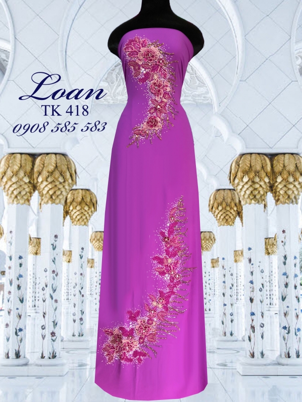 Vải áo dài kết hoa