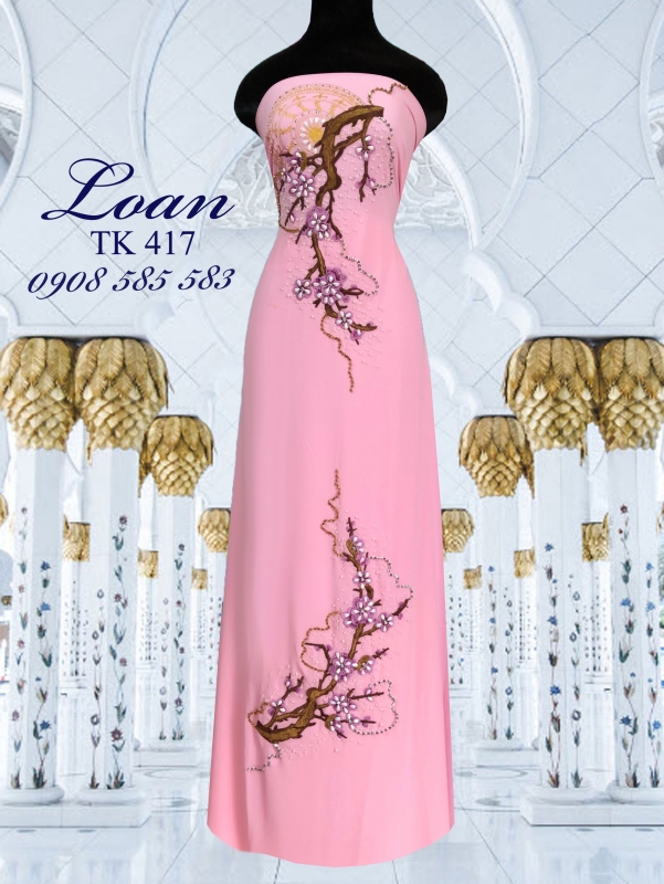 Vải áo dài kết hoa