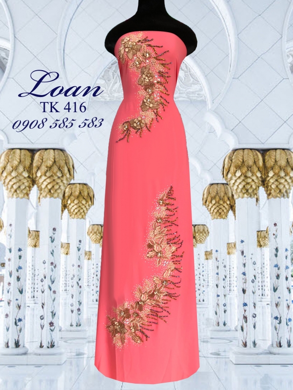 Vải áo dài kết hoa