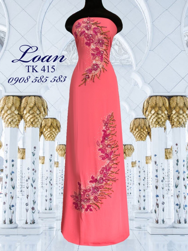 Vải áo dài kết hoa