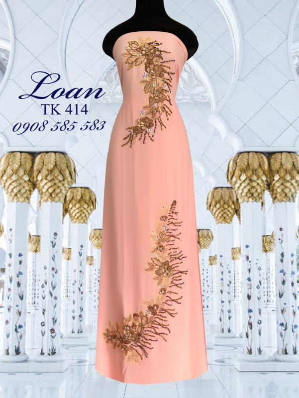 Vải áo dài kết hoa