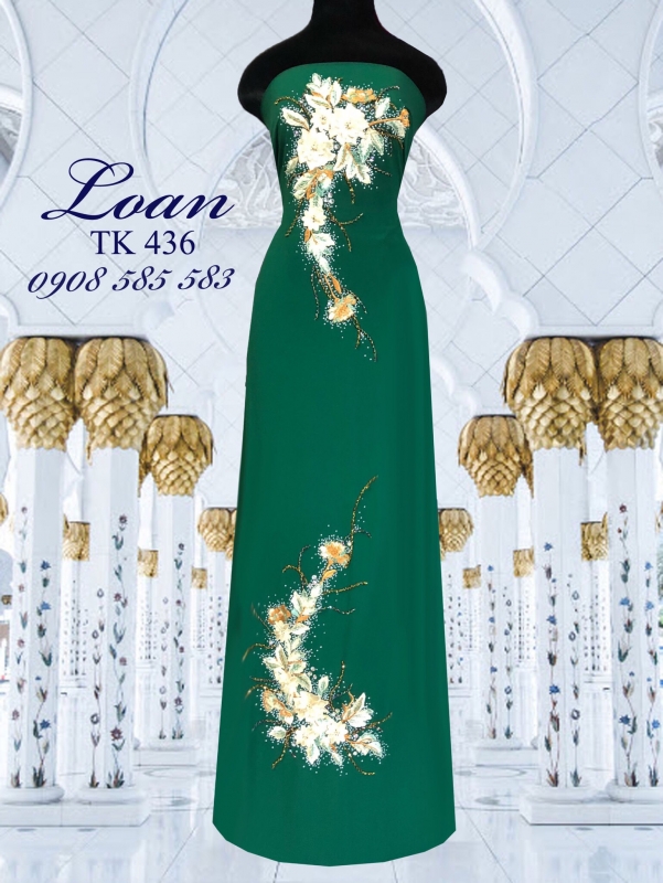 Vải áo dài kết hoa