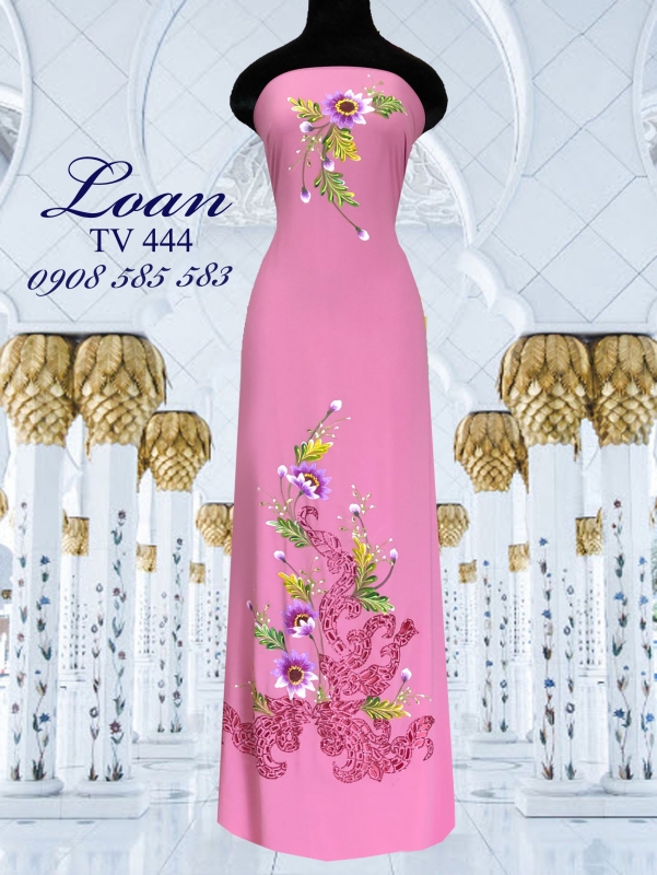 Vải áo dài vẽ kim tuyến