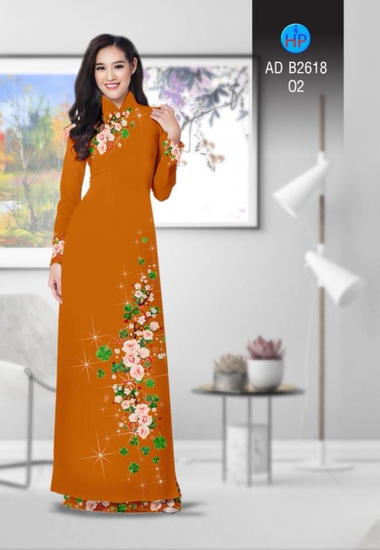 Vải áo dài hoa lấp lánh