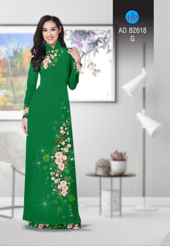 Vải áo dài hoa lấp lánh