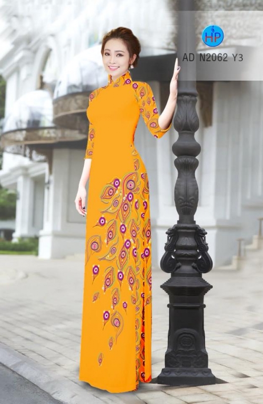 Vải áo dài đuôi chim Công