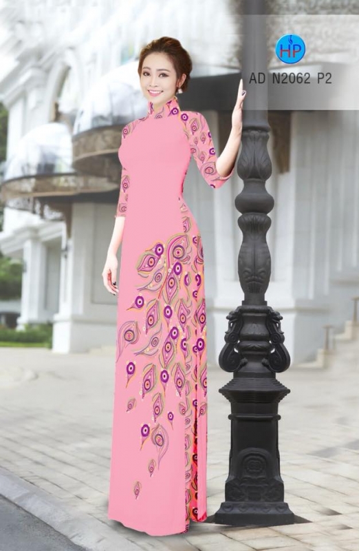 Vải áo dài đuôi chim Công
