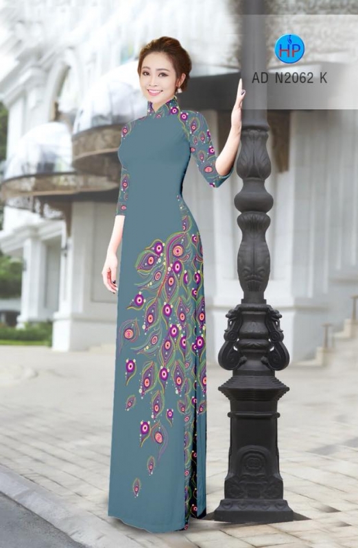Vải áo dài đuôi chim Công