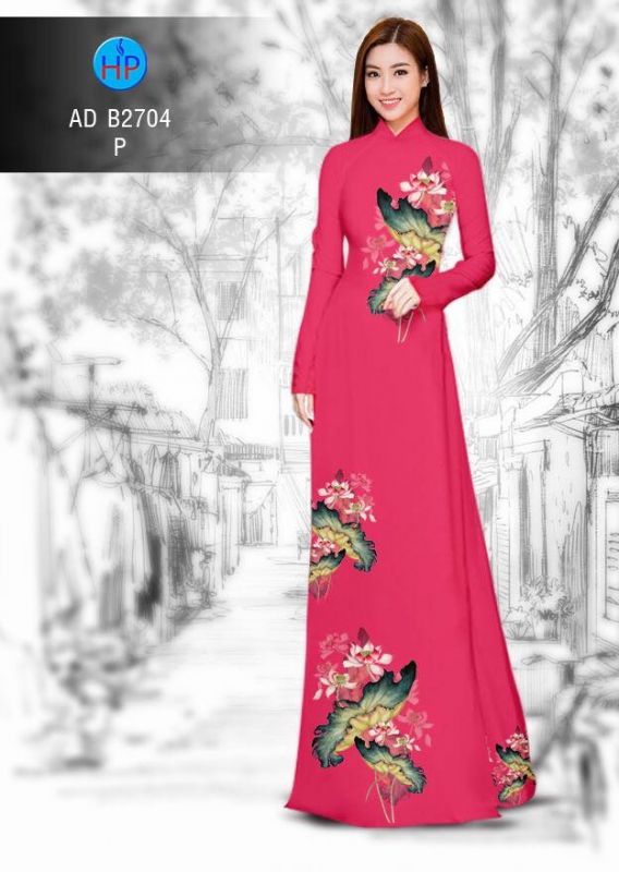 Vải áo dài hoa Sen