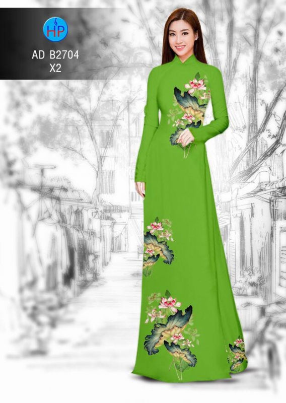 Vải áo dài hoa Sen