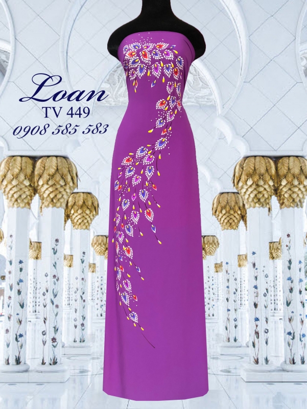 Vải áo dài vẽ nổi